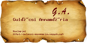 Gulácsi Annamária névjegykártya